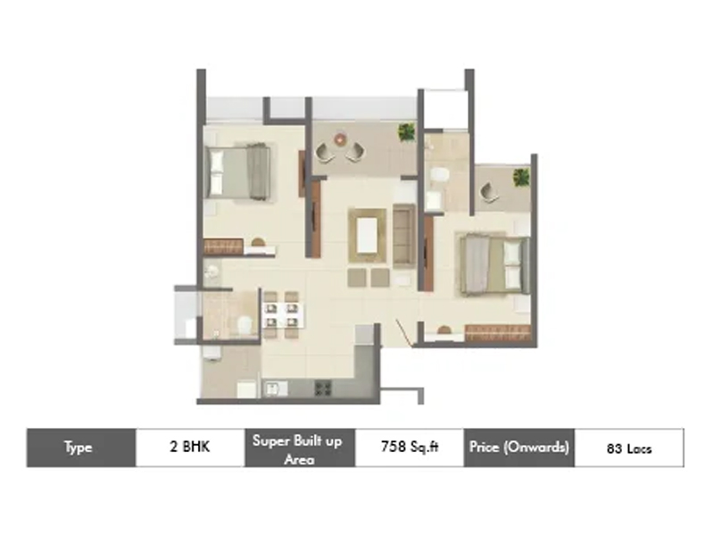 Floor plan of Rohan Harita &mdash; photo gallery, images, brochure, amenities, cost sheet, price breakup, availability details, RERA number, RERA certificate, possession date, layout plan, logo, floor plan, master plan, and location map showcasing project highlights and features.
