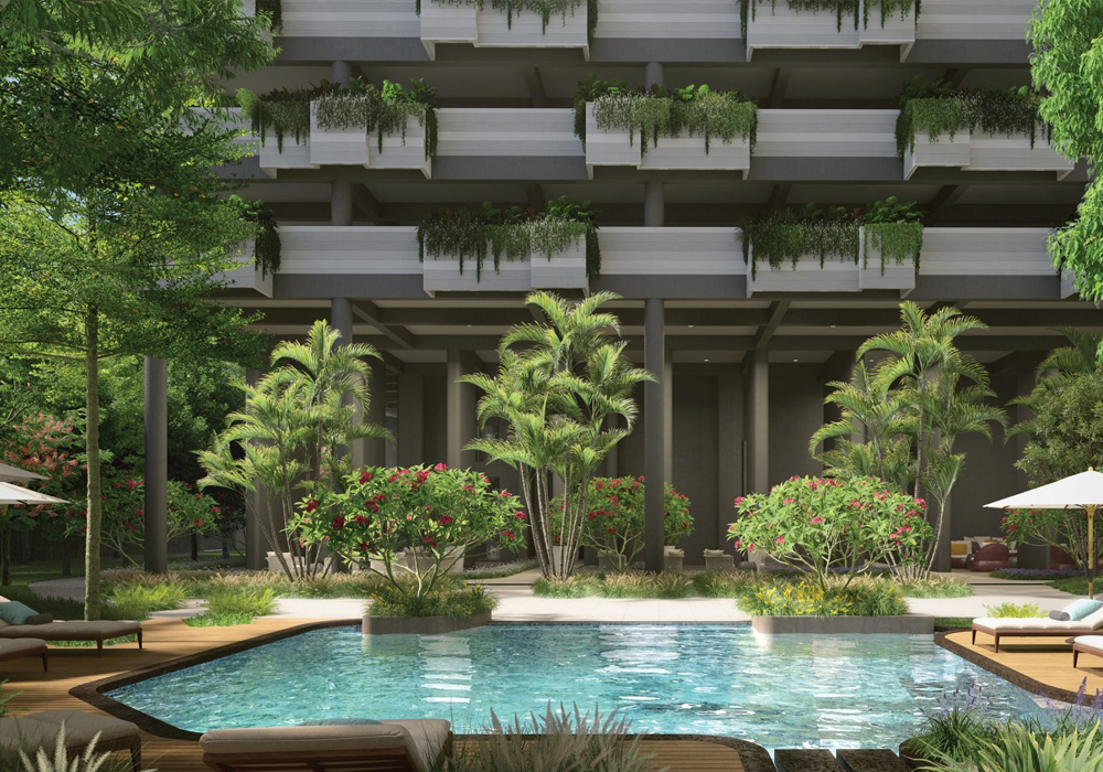 Exterior view of Rohan Harita &mdash; photo gallery, images, brochure, amenities, cost sheet, price breakup, availability details, RERA number, RERA certificate, possession date, layout plan, logo, floor plan, master plan, and location map showcasing project highlights and features.
